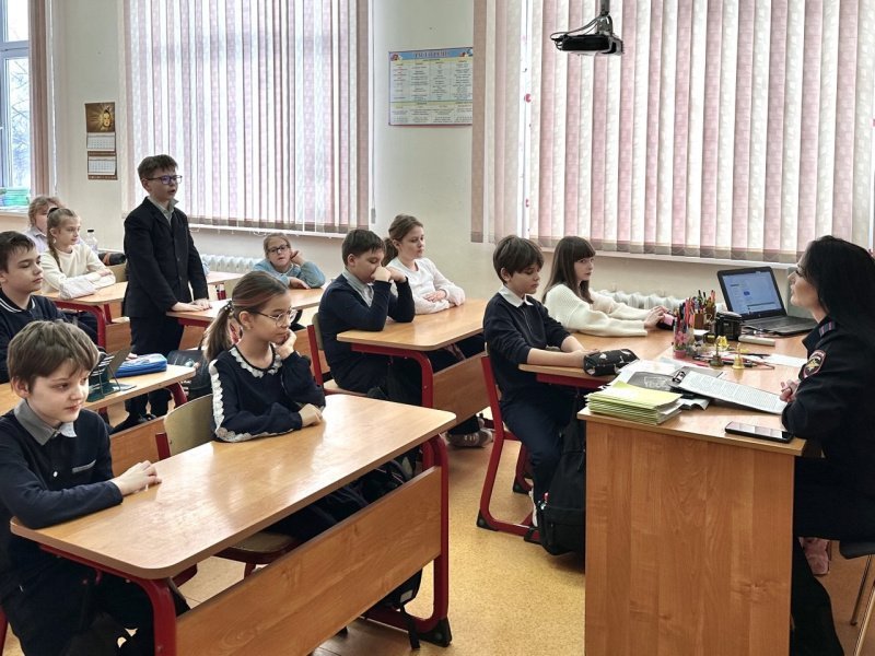 Сотрудница полиции в Домодедово провела урок для школьников