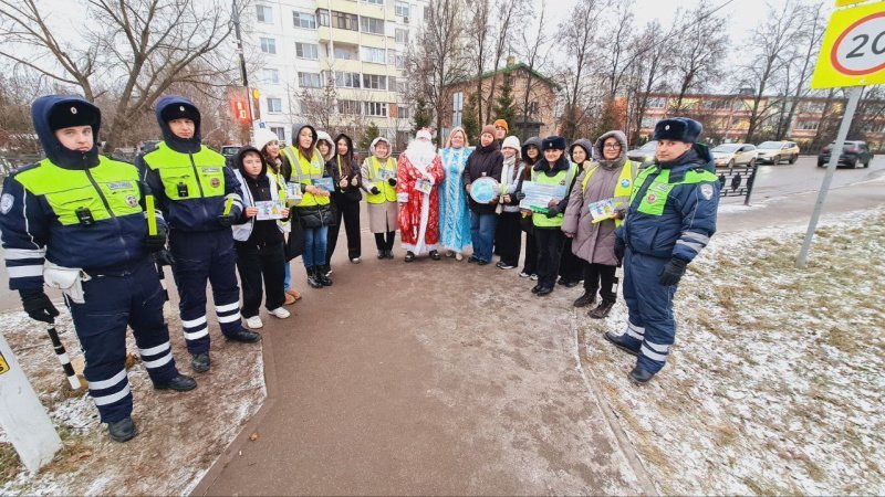 Сотрудники Госавтоинспекции по  г.о.  Домодедово провели акцию «Новогодний родительский патруль»